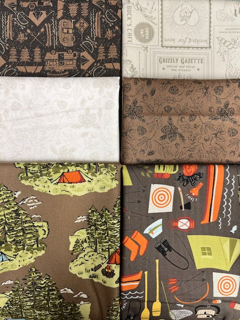 THE GREAT OUTDOORS Bark 6 fat quarters