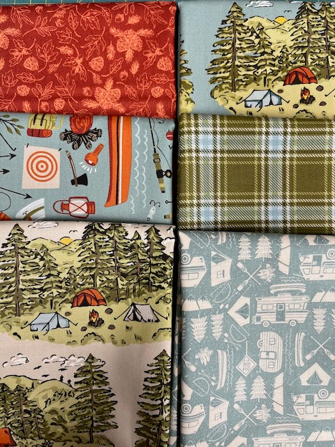 THE GREAT OUTDOORS Sky 6 fat quarters