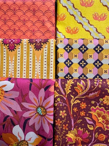 TRADE WINDS Burgundy 6 fat quarters