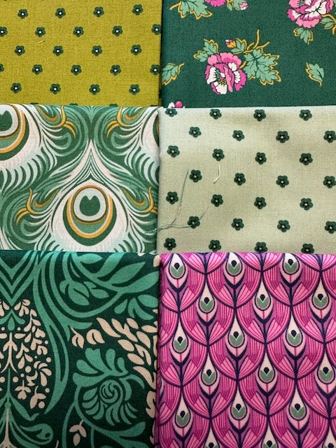 WILD ABANDON Teal 6 half yards