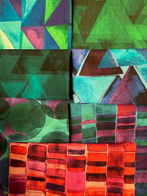 WATERCOLOR GEOMETRY 7 fat quarters