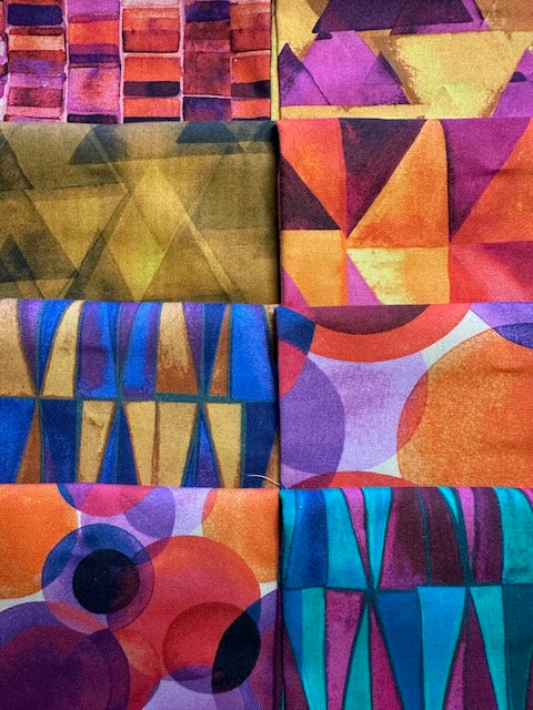WATERCOLOR GEOMETRY 8 fat quarters