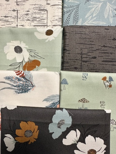 WOODLAND WILDFLOWERS 7 fat quarters