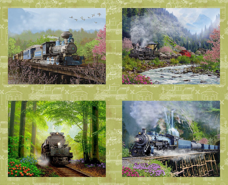 STEAM IN THE SPRING Train 4 Panel 34"x42"