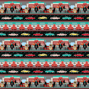 DINERS & DRIVE-INS Border Stripe turquoise