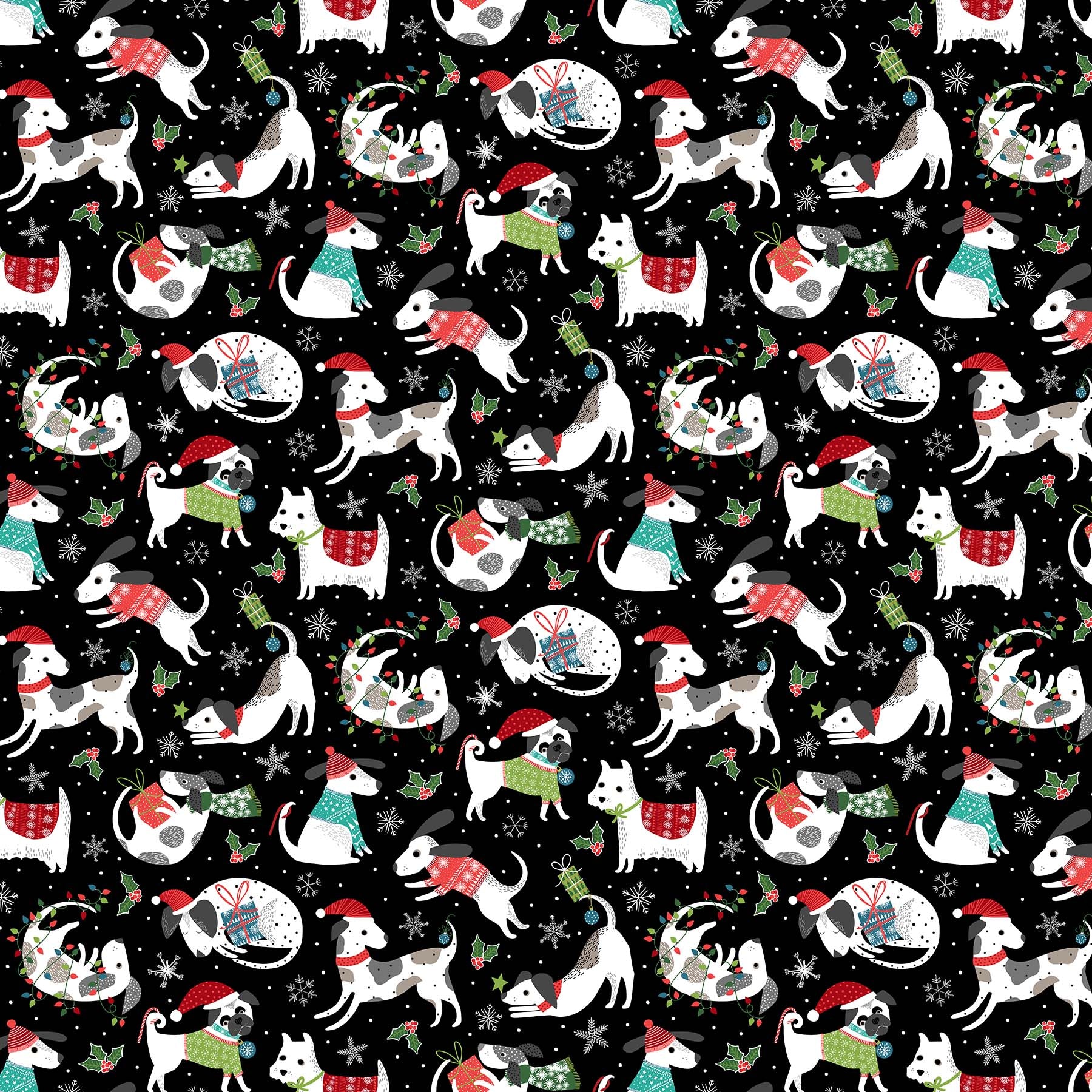 SANTA PAWS Dog Feature black multi