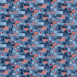 STARS & STRIPES 10TH ANNIVERSARY American Icons blue multi