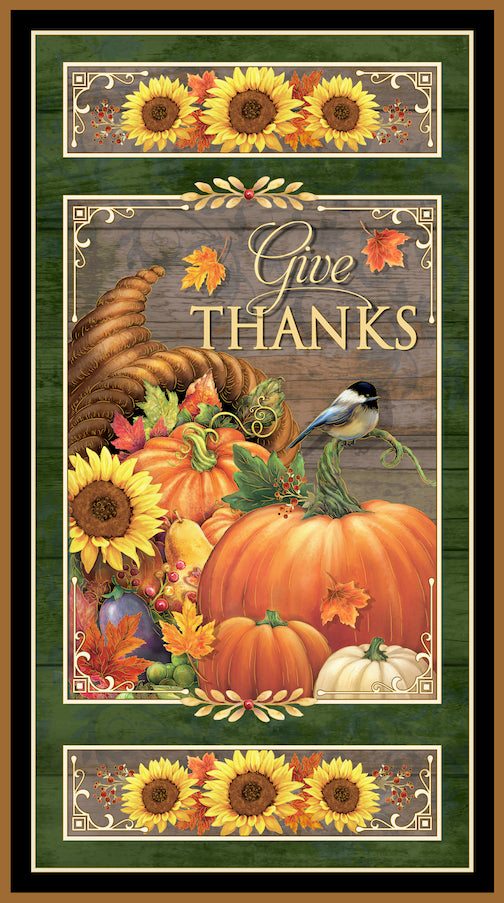 ALWAYS GIVE THANKS Give Thanks Harvest Panel 24"x44"