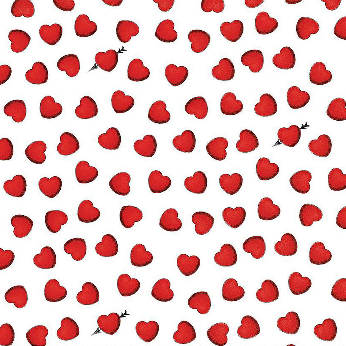 ALL MY HEART Heart Toss white