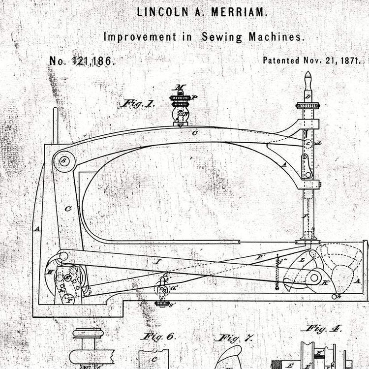 SEW JOURNAL Sewing Machine Patent white