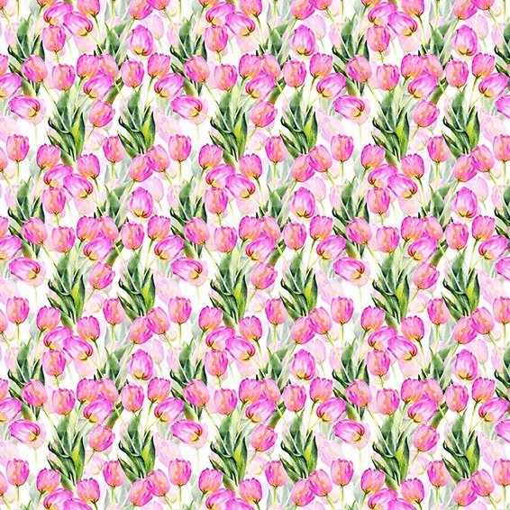 WATERCOLOR BEAUTY Tulips pink