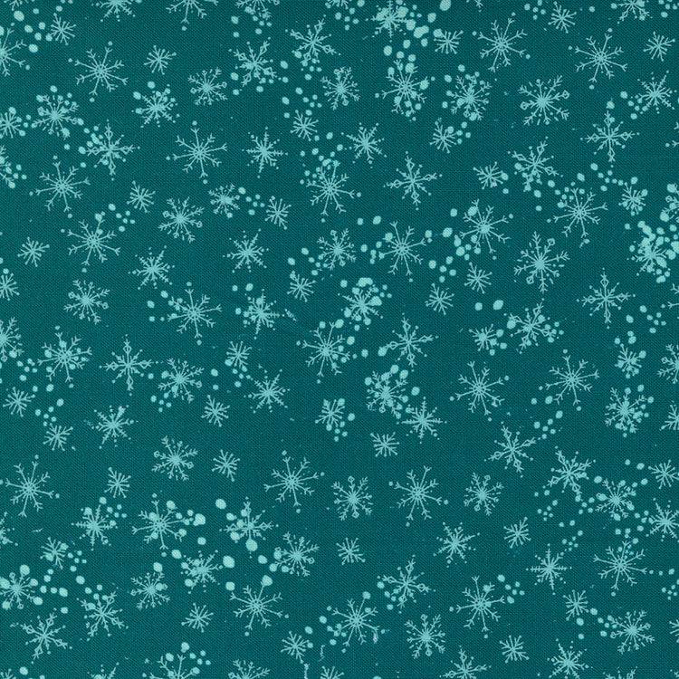 CHEER AND MERRIMENT Snowfall teal - one yards