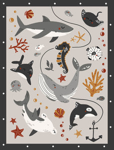 WATER BABIES Panel medium gray 36"x43"