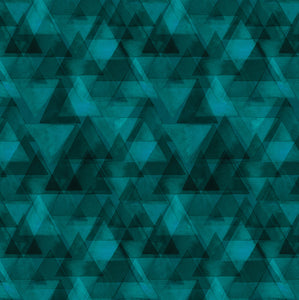 WATERCOLOR GEOMETRY Raining Triangles teal