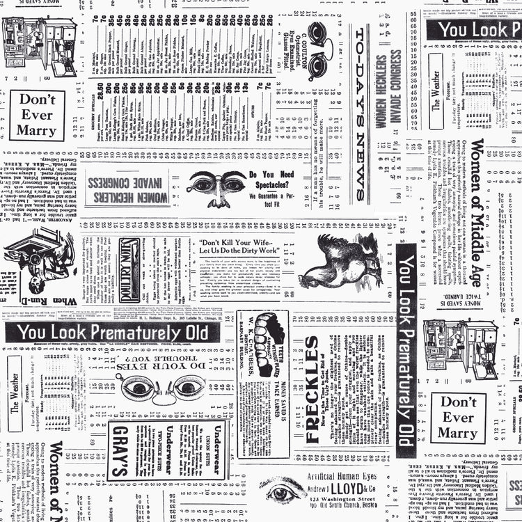 NOBLE MENAGERIE Retro Farmer's Almanac Ads black/white