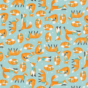 WELCOME TO OUR NEIGHBORWOOD Foxes light blue/orange