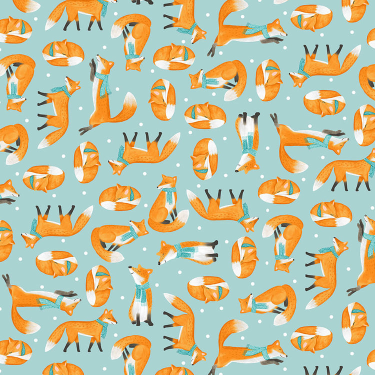 WELCOME TO OUR NEIGHBORWOOD Foxes light blue/orange