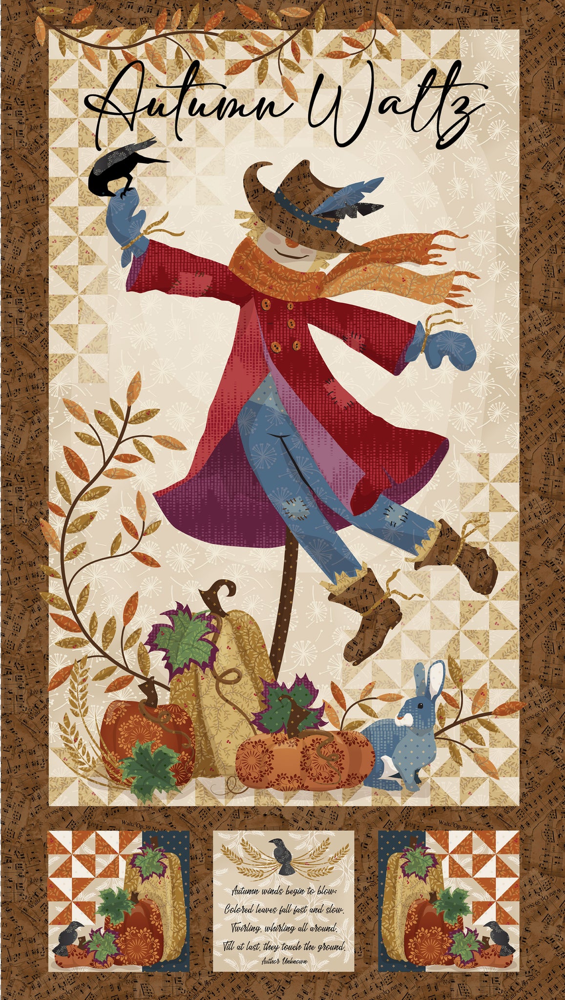 AUTUMN WALTZ Panel tan 24"x43"