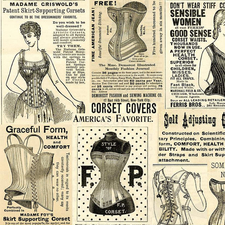 SEW JOURNAL Vintage Corset Ads parchment