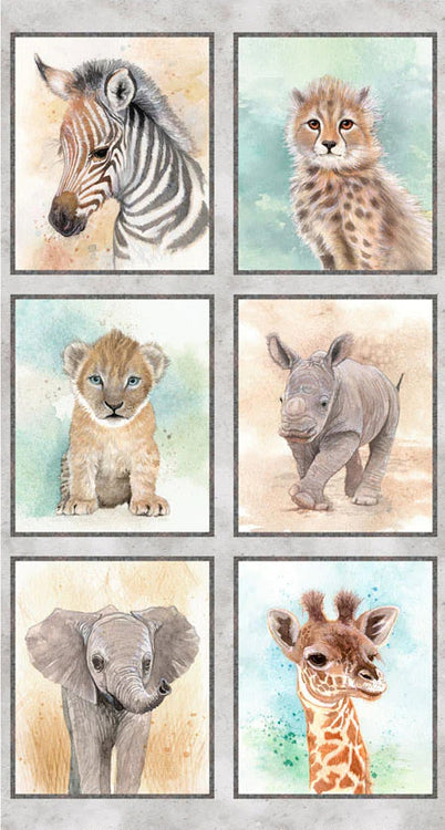BABY SAFARI ANIMALS 4840 PA Panel 24"x43"