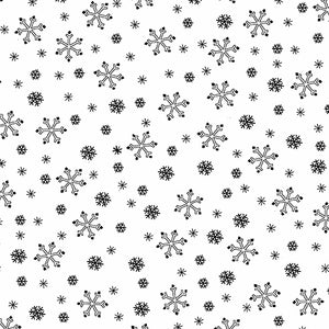 CENTURY BLACK ON WHITE Snowflakes black on white