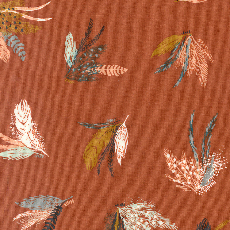 WOODLAND WILDFLOWERS Feather Friends rust