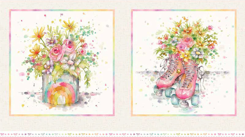 BOOTS & BLOOMS 4733 MU Panel 43"x24"