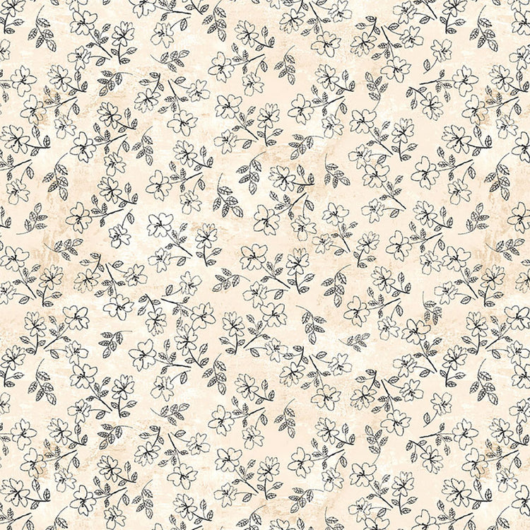 BLUSH Outline Floral pale gold