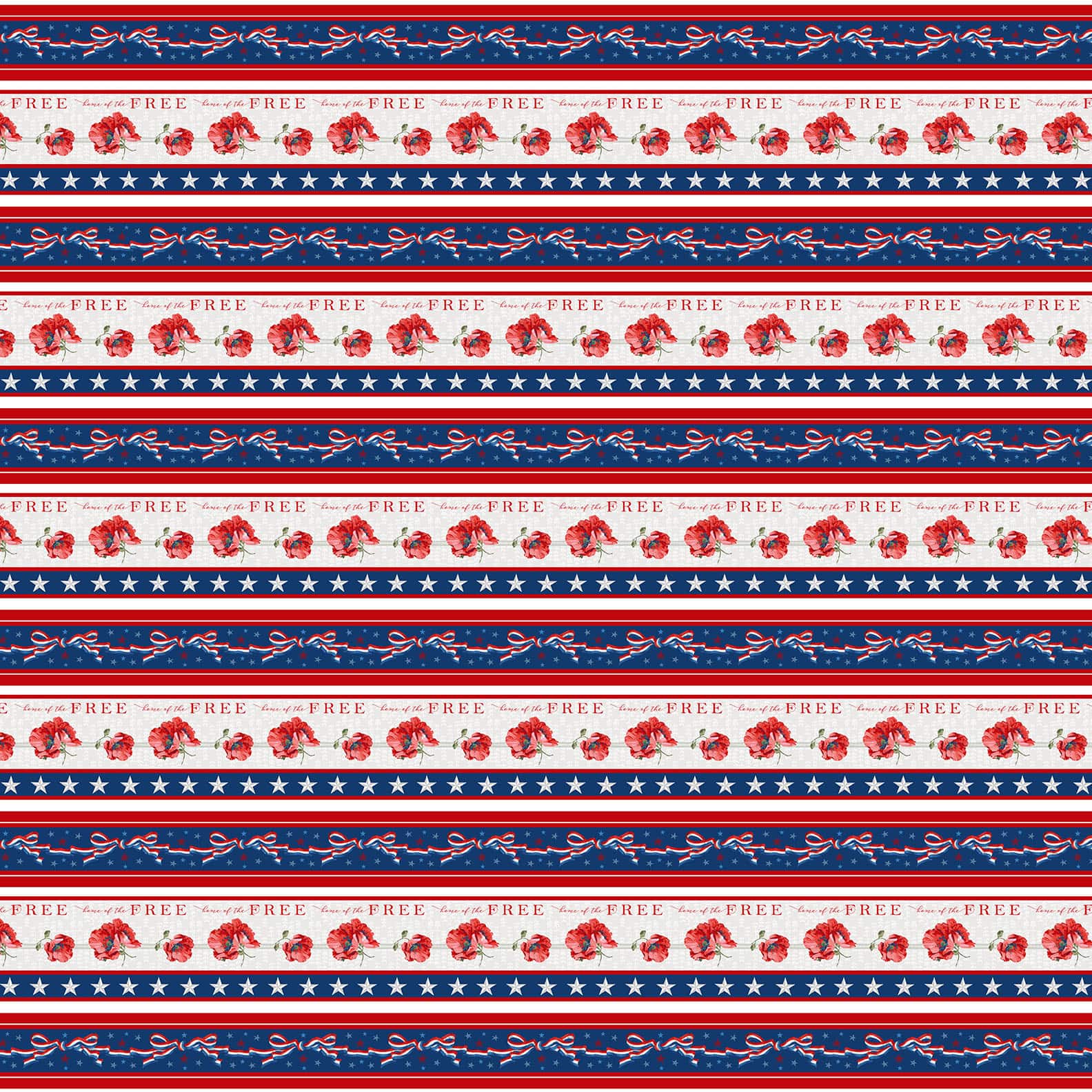 LIBERTY FOR ALL Border Stripe red/blue - one yards