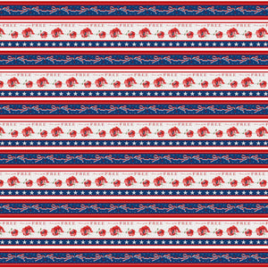 LIBERTY FOR ALL Border Stripe red/blue - one yards