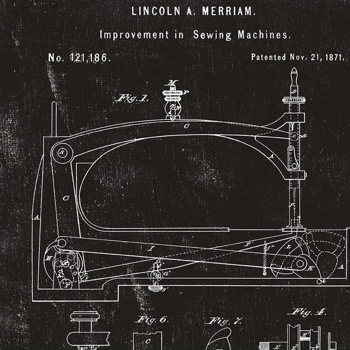 SEW JOURNAL Sewing Machine Patent black