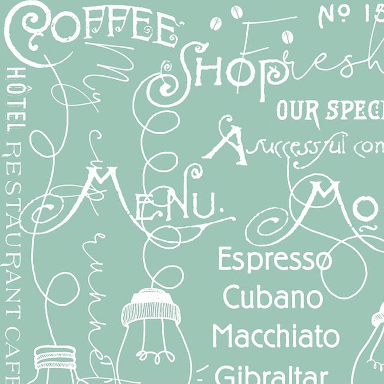 COFFEE CHALK Cafe Blackboard aqua
