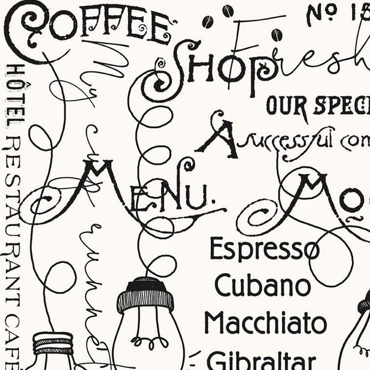 COFFEE CHALK Cafe Blackboard off white