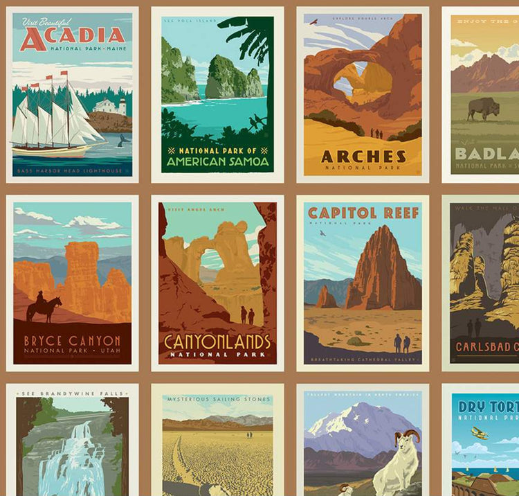 NATIONAL PARKS Posters sand Panel 24"x43"