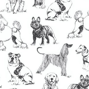 PET SKETCH Sketched Realistic Dogs white