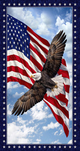 LAND OF THE FREE Patriotic Eagle Panel 24"