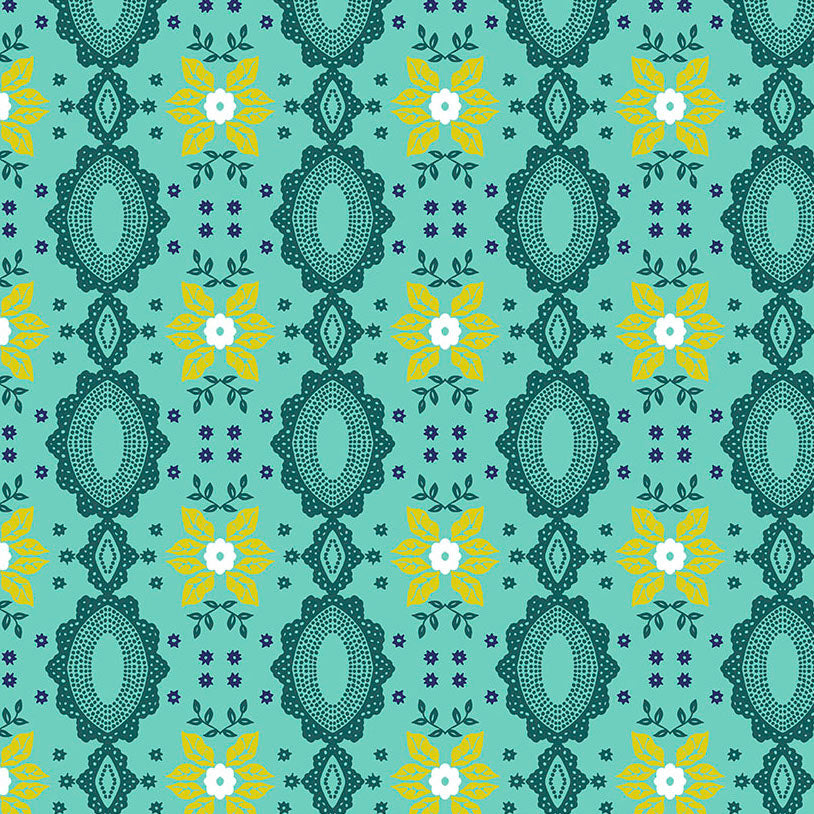 FOLK HEART Flocked Small aqua