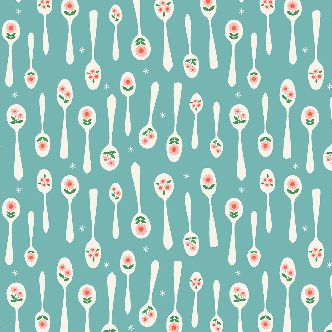 CAMELLIA Stirring turquoise - 54" remnant