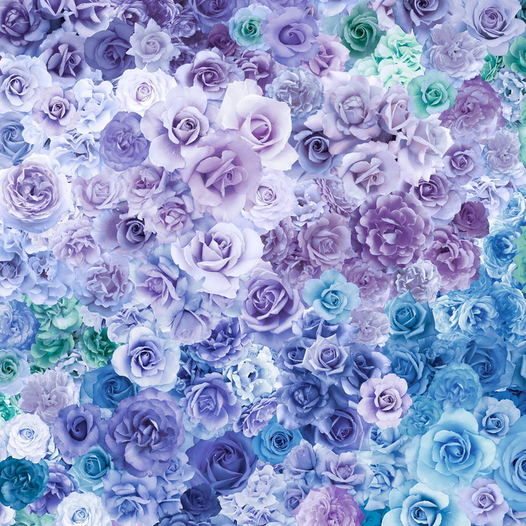 GRADIENTS PARFAIT Rainbow Roses blue raspberry - one yards