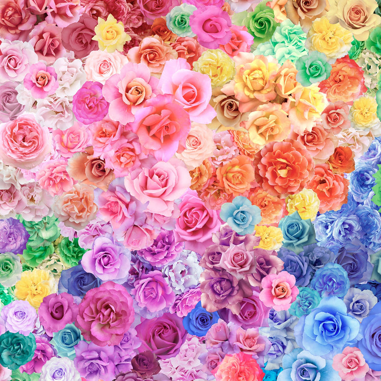 GRADIENTS PARFAIT Rainbow Roses fantasy - one yards