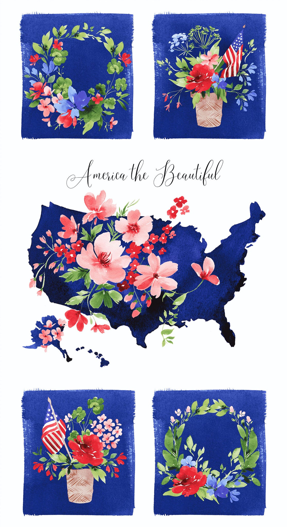 AMERICA THE BEAUTIFUL Panel multi 24"x44"