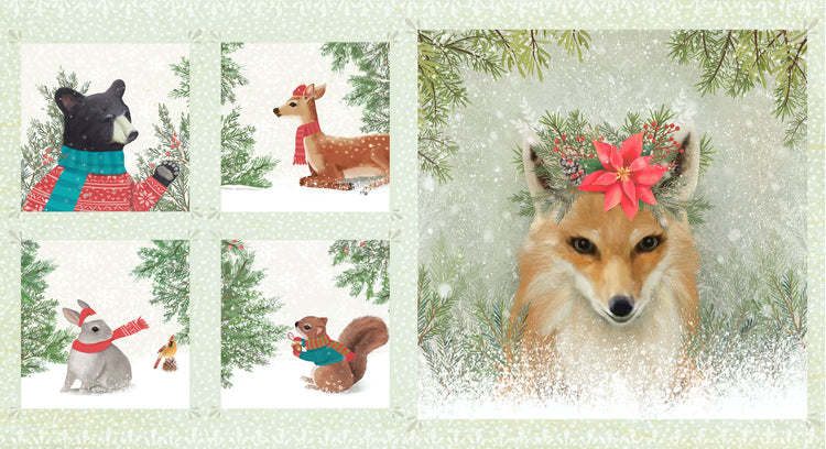 ENCHANTED WOODLAND Panel multi color 24"x43"