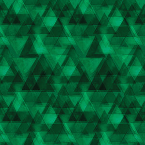 WATERCOLOR GEOMETRY Raining Triangles green