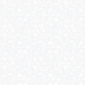 QUILTERS FLOUR IV Stylized Floral with Dots white/white