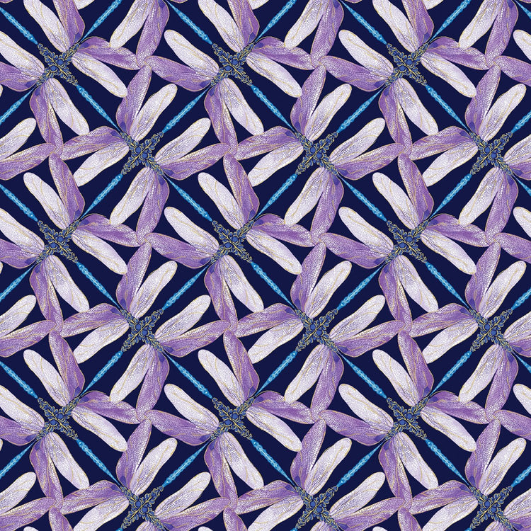 DRAGONFLY DANCE Pinwheel Geo navy/violet