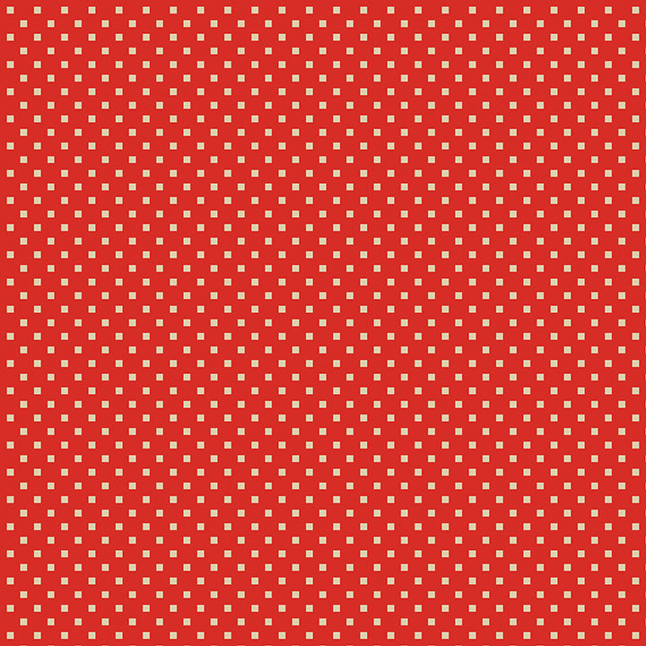 DAZZLE DOTS Snazzy Squares red/linen