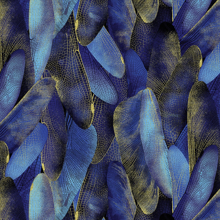 DRAGONFLY DANCE Gilded Wings navy