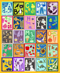 ABC'S OF COLOR Alphabet Panel multi 36"x43"