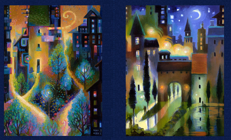 CITY DREAMS Y2775-96 Panel dark indigo 23"x43"